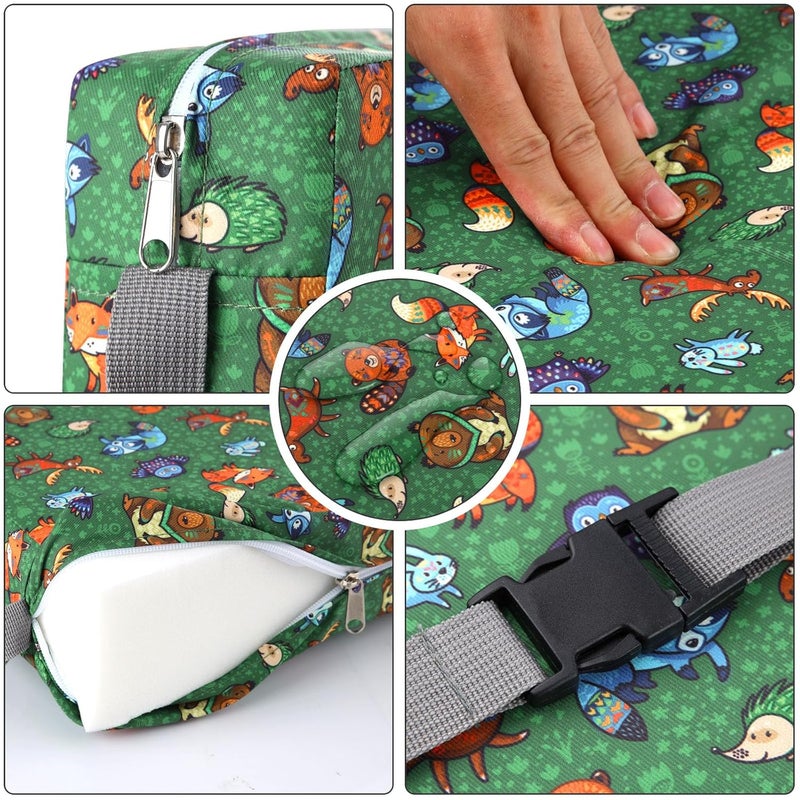 Zicac Portable Toddler Booster Seat for Dining Table, Safer Non-Slip Kids Booster Seat with Double Adjustable Straps, Washable Detachable Strong Support Increasing Cushion for Child (Animal Green) - Image 4